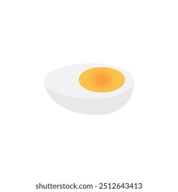 Boiled egg vector icon. Minimalistic illustration of chicken egg. Breakfast ideas, healthy eating, organic farming concepts.