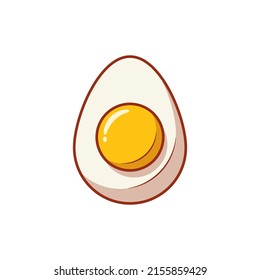 Boiled Egg Vector Illustration Cartoon Icon