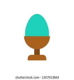 Boiled egg vector illustration, Easter flat design icon