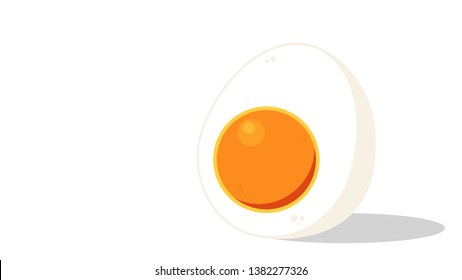 boiled egg vector. boiled egg on white background. symbol. logo design.