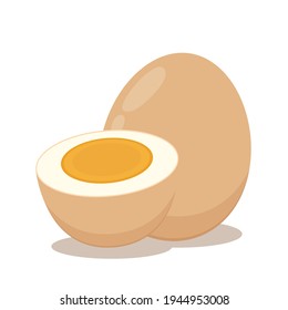 Vector de huevo hervido. Vector de huevo sobre fondo blanco.