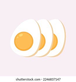 Boiled egg vector. wallpaper. symbol. logo design. Egg slice.