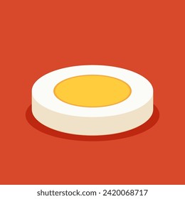 Boiled egg vector. wallpaper. symbol. logo design. Egg on Red background.