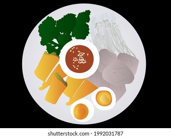 Boiled Egg Vegetable Chili Paste