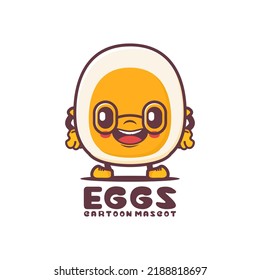 boiled eggs cartoon mascot. food vector illustration. isolated on a white background