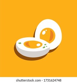 Boiled eggs. Food icon. Isolated vector illustration.