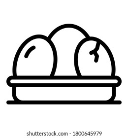 Boiled eggs icon. Outline boiled eggs vector icon for web design isolated on white background