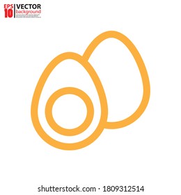 Boiled eggs outline icon vector. Food icon concept. Eps10 vector illustration.
