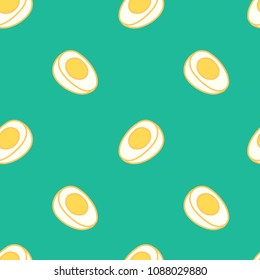 Boiled Eggs Seamless Pattern Vector Illustration