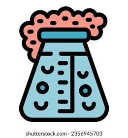 Boiled flask icon outline vector. Renewable energy. Futuristic space color flat