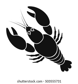 Boiled lobster icon in black style isolated on white background. Oktoberfest symbol stock vector illustration.