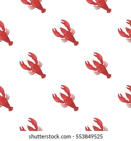 Boiled lobster icon in cartoon style isolated on white background. Oktoberfest pattern stock vector illustration.