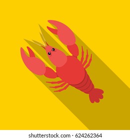 Boiled lobster icon in flat style isolated on white background. Oktoberfest symbol stock vector illustration.