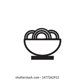 boiled noodles icon vector illustration template