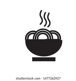 boiled noodles icon vector illustration template