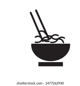 boiled noodles icon vector illustration template