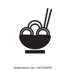 boiled noodles icon vector illustration template