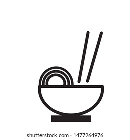 boiled noodles icon vector illustration template