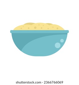 Boiled potato icon flat vector. Mash food. Spoon meal isolated