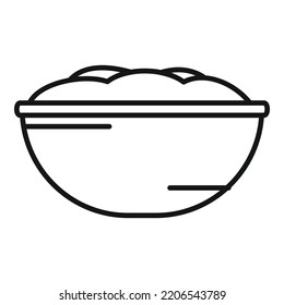 Boiled potato icon outline vector. Mash food. Spoon meal