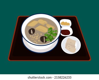Boiled rice with snapper with shiitake mushrooms