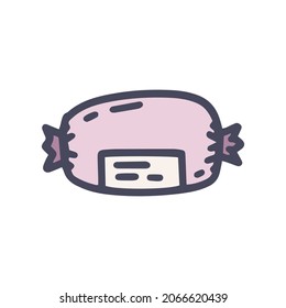 color de salchicha hervida vectorial doodle simple icono