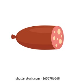 Boiled sausage flat icon. Vector boiled sausage in flat style isolated on white background. Element for web, game and food meat advertising