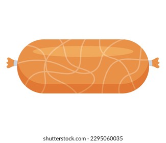 Boiled sausage. Food. Meat product. Vector illustration.