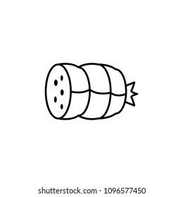 boiled sausage icon. Element of food icon for mobile concept and web apps. Thin line boiled sausage icon can be used for web and mobile on white background