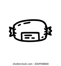 boiled sausage line vector doodle simple icon
