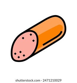 boiled sausage meat color icon vector. boiled sausage meat sign. isolated symbol illustration