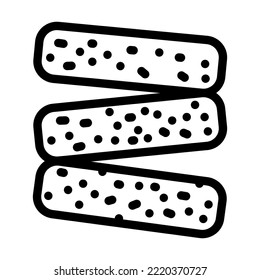 boiled sausage meat line icon vector. boiled sausage meat sign. isolated contour symbol black illustration