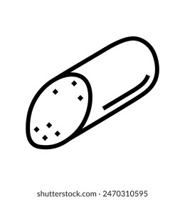boiled sausage meat line icon vector. boiled sausage meat sign. isolated contour symbol black illustration