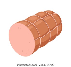 Boiled sausage. Vector illustration on a white background.