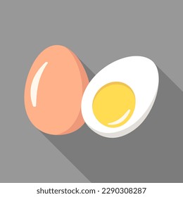 Boiled White Egg Yolk Vector Illustration