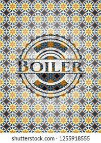 Boiler arabic emblem. Arabesque decoration.