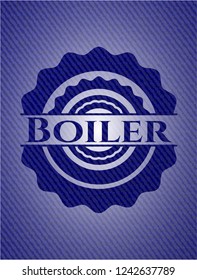 Boiler badge with denim texture