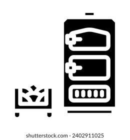 boiler biomass energy glyph icon vector. boiler biomass energy sign. isolated symbol illustration