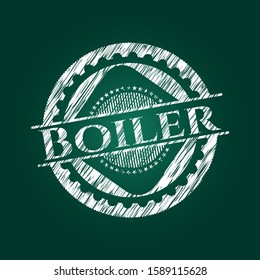 Boiler with chalkboard texture. Vector Illustration. Detailed.