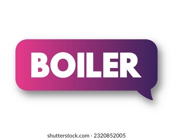 Boiler is a closed vessel in which water is heated, text concept background