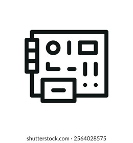 Boiler control board isolated icon, printed circuit ignition board for gas heater vector symbol with editable stroke