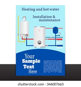 Boiler corporate identity template design .Vector.