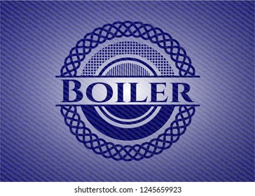 Boiler emblem with jean background