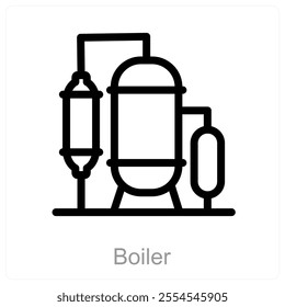 Boiler and energy icon concept