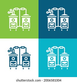 Boiler Flat four color minimal icon set