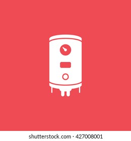 Boiler Flat Icon On Red Background