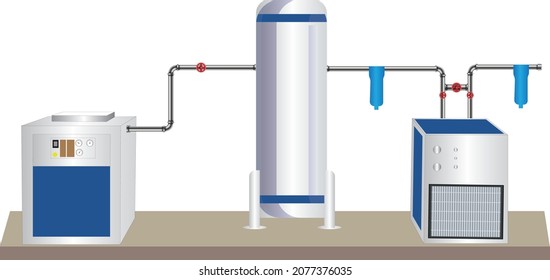 boiler gas furnace degree rocketaboiler structure factory and industry plant equipment industrial vector illustration