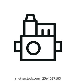 Boiler gas valve isolated icon, gas valve for heating boiler vector symbol with editable stroke