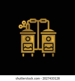 Boiler gold plated metalic icon or logo vector