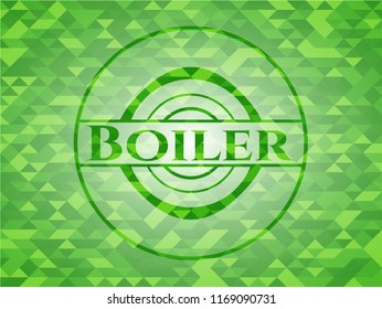 Boiler green emblem with mosaic background